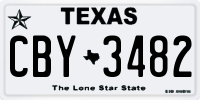TX license plate CBY3482