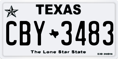 TX license plate CBY3483