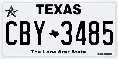 TX license plate CBY3485