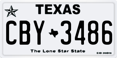 TX license plate CBY3486
