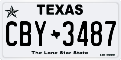 TX license plate CBY3487