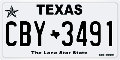 TX license plate CBY3491