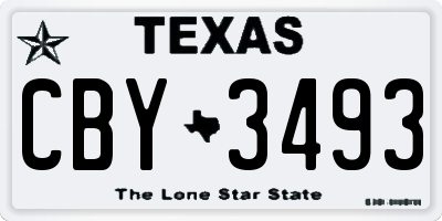 TX license plate CBY3493