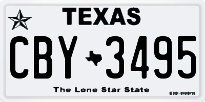 TX license plate CBY3495