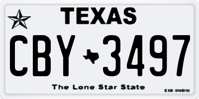 TX license plate CBY3497