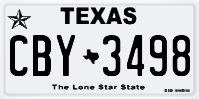 TX license plate CBY3498