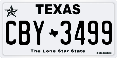 TX license plate CBY3499