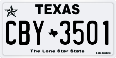 TX license plate CBY3501