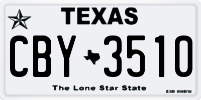 TX license plate CBY3510