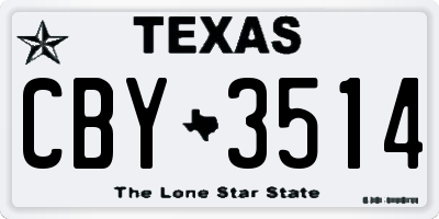 TX license plate CBY3514