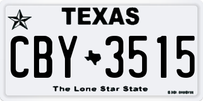 TX license plate CBY3515