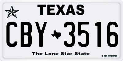 TX license plate CBY3516