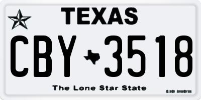 TX license plate CBY3518