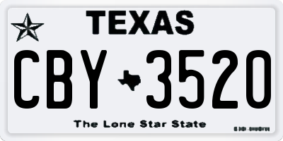 TX license plate CBY3520