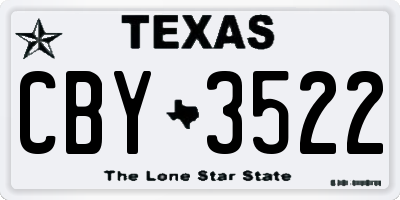 TX license plate CBY3522