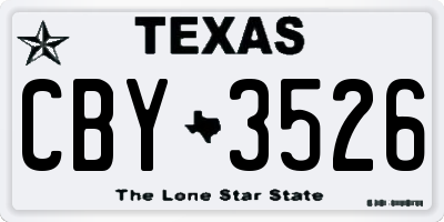TX license plate CBY3526