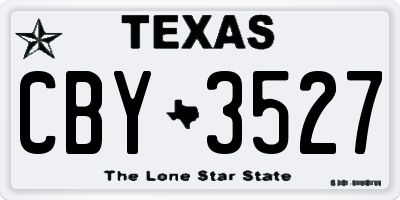 TX license plate CBY3527
