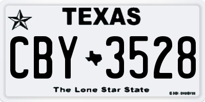 TX license plate CBY3528