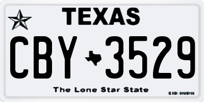 TX license plate CBY3529