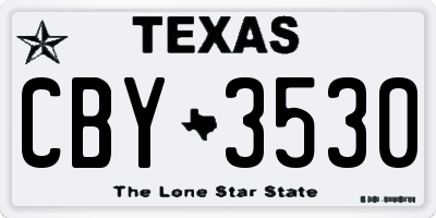 TX license plate CBY3530