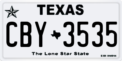 TX license plate CBY3535