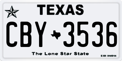 TX license plate CBY3536