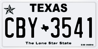 TX license plate CBY3541