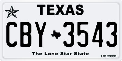 TX license plate CBY3543