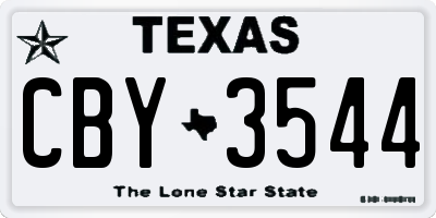 TX license plate CBY3544