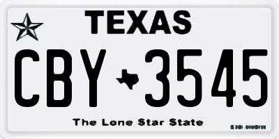 TX license plate CBY3545