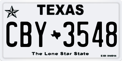 TX license plate CBY3548