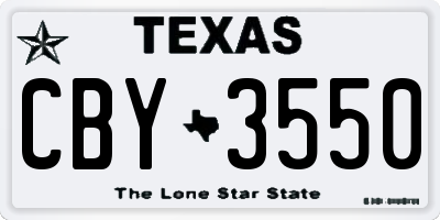 TX license plate CBY3550