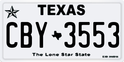 TX license plate CBY3553
