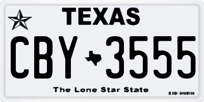 TX license plate CBY3555
