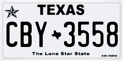 TX license plate CBY3558