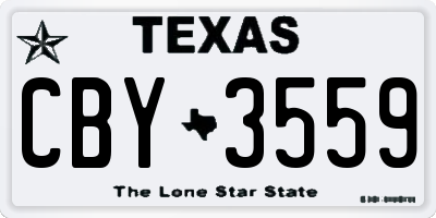 TX license plate CBY3559