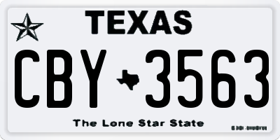 TX license plate CBY3563