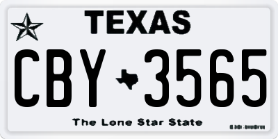 TX license plate CBY3565