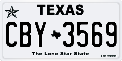 TX license plate CBY3569