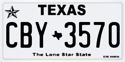 TX license plate CBY3570