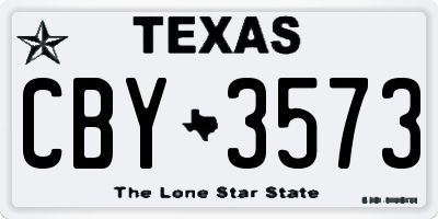 TX license plate CBY3573