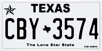 TX license plate CBY3574