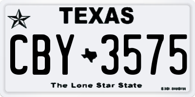 TX license plate CBY3575