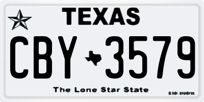 TX license plate CBY3579