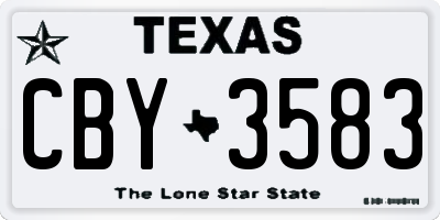 TX license plate CBY3583