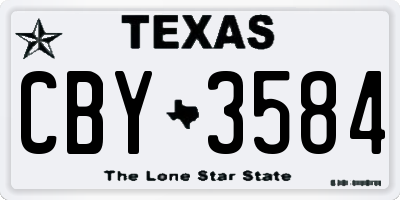 TX license plate CBY3584
