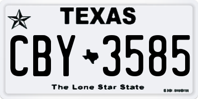TX license plate CBY3585