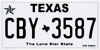TX license plate CBY3587