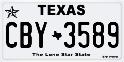 TX license plate CBY3589