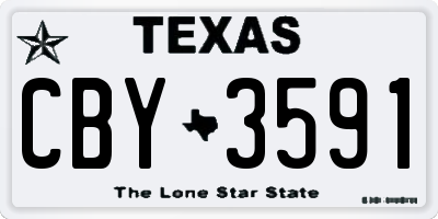 TX license plate CBY3591